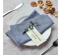 SYSUII Serviettes en tissu 24 pièces 32x32cm serviettes de table douces en coton rustique avec franges pour décoration de mariage, fête, Noël, hôtel, restaurant - Bleu Gris