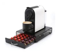 SYSYLY Compact Tiroir de rangement pour 40 dosettes de café,Porte capsule tiroir boîte de rangement en noir machine à capsules, 32 x 23.5 x 7cm,Idéal pour les petits espaces.