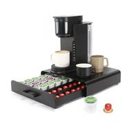 SYSYLY Porte-capsules compatible avec les capsules Nespreso Originalline, rangement pour 40 capsules de café, en métal, noir.