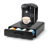 SYSYLY Porte Capsules Compatible pour Tassimo,Porte Dosette de café,Tiroir Métal, Distributeur, Support Capsule de Café, Tiroir Étagère Empilable pour Stockage,Noir.