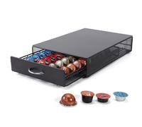 SYSYLY Tiroir de rangement pour dosettes de café compatible avec Lavazza Mio, Nespreso Vertuoline, Tchibo Cafissimo, support de 40 capsules de café, organisateur de comptoir de cuisine ou de bureau