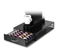 SYSYLY Tiroir Rangement Café Compatible avec Nespresso Vertuo Capsules. | Porte Capsule de Café en Métal,Support de Machine à Café,Boîte de Rangement Dosette Vertuo,Distributeur Dosettes Veruo,Noir.