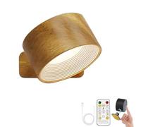 SYT-MD Appliques murales Lights of Sweden, Appliques murales LED rotatives à 360° avec télécommande, Appliques murales Rechargeables, for Salle de Bain et Cuisine(Wood,1pcs)