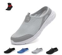 SYT-MD Baskets À Enfiler Pour Hommes, Baskets À Dos Ouvert, Pantoufles En Respirante, Chaussures De Marche En Plein Air, Sandales De Plage(Grey,42 EU)