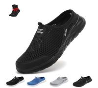 SYT-MD Baskets À Enfiler Pour Hommes, Baskets À Dos Ouvert, Pantoufles En Respirante, Chaussures De Marche En Plein Air, Sandales De Plage(Black1,45 EU)