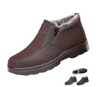 SYT-MD Bottes De Neige Chaudes pour Hommes, Chaussures d'hiver en Polaire | Botte De Marche à Enfiler Pour Hommes, Bottines Chaudes DoubléEs De Fourrure Pour Hommes D'âGe Moyen