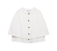 SYT-MD Cardigan court en tricot for femme, pull châle à col ras du cou boutonné, pull en tricot tendance for l'automne(White,L)