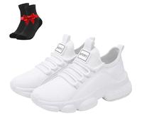 SYT-MD Chaussures de Course Basses légères et Respirantes for Hommes, Chaussures Oxford à Enfiler Mains Libres for Hommes, Chaussures orthopédiques décontractées for Femmes(White,43 EU)