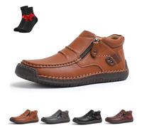 SYT-MD Chaussures First Young for Homme, Bottes orthopédiques en Cuir, Bottes de sécurité for randonnée et Travail en extérieur.(Light Brown,39 EU)