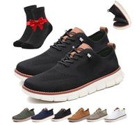 SYT-MD Chaussures habillées Breeze, Chaussures orthopédiques Ultra Confortables Comfofeet, Baskets Respirantes, légères et Souples en Maille(Black,47 EU)