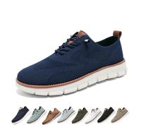 SYT-MD Chaussures orthopédiques Ultra Confortables Comfofeet, Baskets Respirantes, légères et Souples en, Baskets habillées for Hommes(Dark Blue,43 EU)