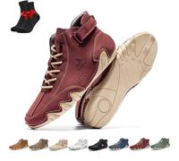SYT-MD Chaussures orthopédiques Vogany for Femmes et Hommes, Chaussures de randonnée Montantes, Chaussures Pieds Nus Respirantes, Baskets décontractées légères(Wine Red,45 EU)
