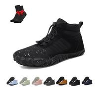 SYT-MD Chaussures Pied Nus Homme Femme, Léger Chaussures Minimaliste Chaudes Chaussure De Marche, Avec Semelle Antidérapante Et Large Boîte À Orteils(Black,36 EU)