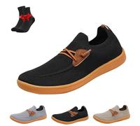 SYT-MD Chaussures Pieds Nus Larges Comfofeet for Hommes et Femmes, Baskets Respirantes, légères et Souples en Maille, Chaussures décontractées à Hauteur zéro(Black,42 EU)