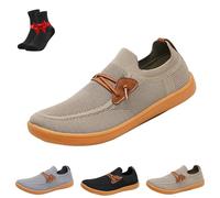 SYT-MD Chaussures Pieds Nus Larges Comfofeet for Hommes et Femmes, Baskets Respirantes, légères et Souples en Maille, Chaussures décontractées à Hauteur zéro(Brown,44 EU)