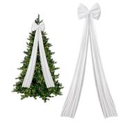 SYT-MD Nœuds de Noël Extra Larges en Velours, nœuds for Sapin de Noël, 79 x 16 Pouces, décoration de Noël for la Maison, Les Murs, Les Mariages et Les fêtes(White)