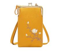 SYT-MD Shamfreshen Women Sling Cross-Body Wallet, Multiple Compartments Phone Wallet with Adjustable Shoulder Rope(Yellow)