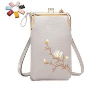 SYT-MD Shamfreshen Women Sling Cross-Body Wallet, Multiple Compartments Phone Wallet with Adjustable Shoulder Rope(Grey)