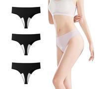 SYT-MD String invisible Styledchic, sous-vêtement sans couture Ambarwear for toutes les morphologies, sans camel toe, confort respirant toute la journée(Black*3,M)