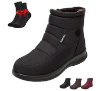 SYT-MD Women's Cozy Winter Waterproof Anti-Slip Orthopedic Boots, Women's Warm Winter Boots, Fur Lined Ankle Boots(Black,37 EU)