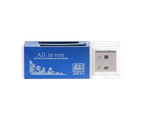 Sytaun Lecteur De Carte SD, Lecteur De Carte MicroSD, Lecteur De Carte TF, Adaptateur, Lecteur De Carte Mémoire Multiple USB 2.0 à Vitesse Rapide pour SD/SDHC MMC TF MS M2 Bleu