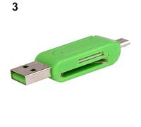 Sytaun Lecteurs De Carte Mémoire Externes, Lecteur De Carte SD, Lecteur De Carte USB OTG 2 en 1 Lecteur De Carte Micro USB TF Universel pour Téléphone PC Vert