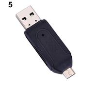 Sytaun Lecteurs De Carte Mémoire Externes, Lecteur De Carte SD, Lecteur De Carte USB OTG 2 en 1 Lecteur De Carte Micro USB TF Universel pour Téléphone PC Noir
