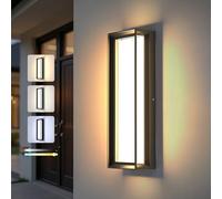Sytmhoe Applique Exterieur Murale Led Puissante Longue 30W 3000K 6000K 4500K, 40CM Dimmable Appliques Exterieures Led Ip65 Moderne, Luminaire Extérieur Applique Aluminium Lampe Pour Balcon Jardin