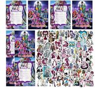 SYTTNUM Carte D'Invitation, Monster Invitation de Fête,Anniversaire Cartes D'Invitation,Avec Autocollants Mignons,Autocollants Imperméables,pour Fête D'Anniversaire,Cadeaux