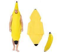 SYTTNUM Costume Banane Pour Adultes,Banane Gonflable 60cm,Costume De Banane Amusant,Tenue De Fruits Unisexe Amusante Fêtes Et Événements Costumés Nouveauté Food Funny Unisexe Costume 148 x 65cm