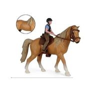 SYTTNUM Figurines De Chevaux Miniatures, Jouet Noble Cheval Simulation Cheval Jaune avec Cavalière Et Selle, Figurine De Fille | avec Accessoires pour Chevaux | Superbe Cadeau pour Filles Et Garçons