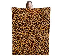 SYTTNUM Motif Léopard 3D Couverture en Flanelle, Couverture Léopard Imprimé, Couvertures 3D Animal, Convient aux Canapés aux Lits et aux Aménagements Extérieurs - 150 * 100cm