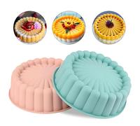 SYTTNUM Moule à Gateau Charlotte Mould En Silicone Rond 8 Pouces,Antiadhésif Réutilisable Moules à Gâteau Cannelé,Moule Layer Cake Pour Cheesecake Tarte Flan Pain D'Anniversaire Noël