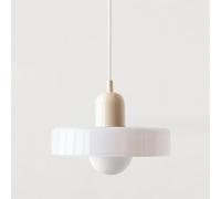 SYUFRE Lampe à suspension du milieu du siècle, plafonnier coloré avec abat-jour en verre, luminaire suspendu vintage en fer et verre, luminaire for chambre à coucher, salon, cuisine, couloir (Color :