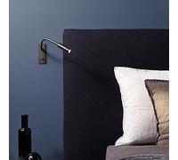 SYUFRE Lampe de lecture LED encastrable for tête de lit 3 W 3000 K - Spot mural flexible à col de cygne avec interrupteur - Applique murale réglable à montage plat for chambre à coucher, chevet, salle