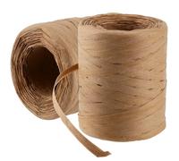 SYUTBOU 200m rafia naturel bobine, Lot de 2 rubans en papier raphia pour crochet, rafia d'emballage pour projets d'artisanat, emballage cadeau, tissage et jardiniers, 200 m x 5 mm
