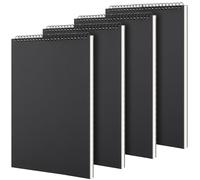 SYUTBOU Carnet de dessin A4 - Lot de 4 carnets à spirales - 30 feuilles 120 g/m² - Cahier de croquis - Noir - Pour dessin, croquis, aquarelle, écriture