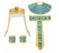 Syutokul Accessoires de costume égyptien, ensemble polyvalent pour femme, taille unique, comprenant un serre-tête serpent, un bandeau de princesse égyptienne, une ceinture et des bracelets