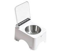 Syutokul Bol d'alimentation Intelligent pour Animaux de Compagnie, Couvercle à détection de Mouvement, mangeoire Automatique pour Chat en Acier Inoxydable