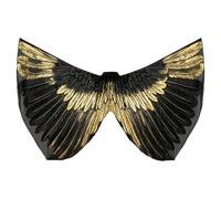 Syutokul Costume d'aile de papillon pour filles et masque, aile en mousseline légère, imprimé papillon accrocheur, ensemble complet de cosplay pour fêtes, déguisement fille, noir/blanc
