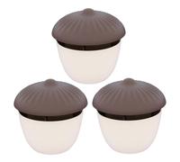 Syutokul Pièges à escargots, Paquet de 3 pièges à limaces pour Le Jardin, récipient de Capture d'escargots en Plastique réutilisable en Forme Pomme pin, Base Blanche Couvercle Marron