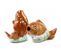 Syutokul Poisson Koi en céramique, 2 pièces, décoration d'étang et Ornement de Maison à Double Usage, Symbole de prospérité, Jaune