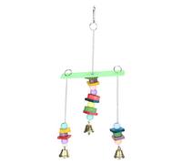 SYUULCOI Balançoire pour Oiseaux de Compagnie, Jouet à mâcher, Cage Suspendue en Bois Acrylique Multicolore pour Petits et Moyens perroquets