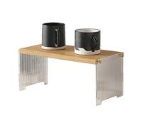 SYUULCOI Étagère de Rangement pour Tasses à café, pour comptoir de Cuisine, Design élégant, Robuste et Stable, Peu encombrant, Durable, Utilisation Polyvalente, pour Salon, (Couleur Bois 1 Niveau)