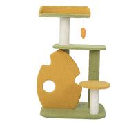 SYUULCOI Forêt Tropicale Cadre d'escalade Multifonctionnel Stable Litière pour Chat Arbre À Chat Intégré Villa Chat Étagère