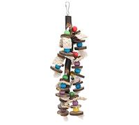 SYUULCOI Jouets à mâcher en Forme d'oiseau en Forme de maïs, Pendentif en Bois, décor pour perroquets, Jouets mordants d'escalade, Accessoire de Cage (Grand 30x2 4cm/11,81x9,44 Pouces)