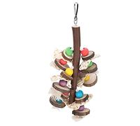 SYUULCOI Jouets à mâcher en Forme d'oiseau en Forme de maïs, Pendentif en Bois, décor pour perroquets, Jouets mordants d'escalade, Accessoire de Cage (Petit 25,5x19,5cm/10,03x7,67 Pouces)