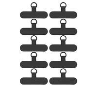 SYUULCOI Patch Universel de lanière de téléphone Portable, 10 pièces, Languette d'attache de téléphone, sans adhésif, pour la Plupart des Smartphones, empêchant Les Chutes (Noire)