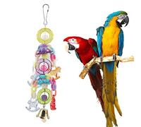 SYUULCOI Perles colorées Cloche Oiseau Cage Support Perroquet Suspendu Jouet Animaux de Compagnie Oiseaux Morsure à mâcher décoration Jouets