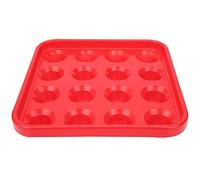 SYUULCOI Plateau de boule de billard en plastique noir, boîte de support de rangement à 16 trous, accessoires de billard (Rouge)
